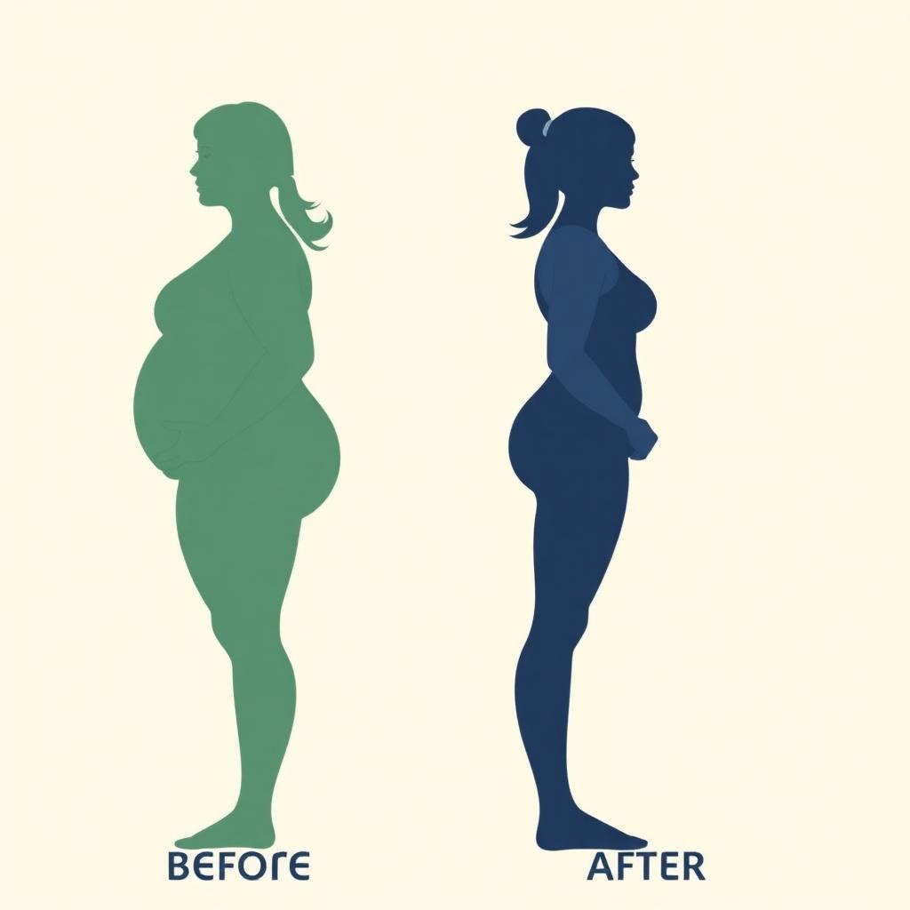 Typical TrimRx Premium before and after transformation silhouette